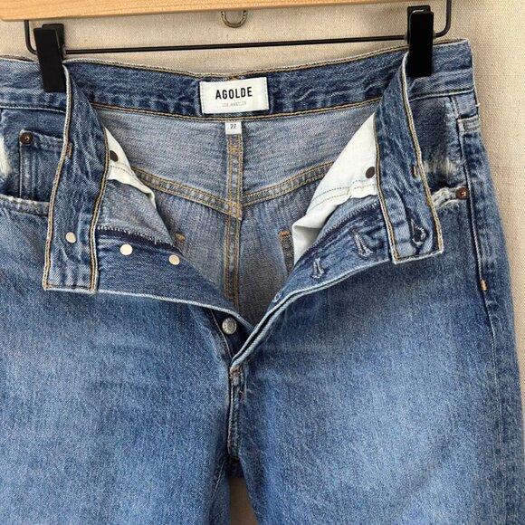 AGOLDE Riley High Rise Straight Crop Jeans in Frequency | Size 27 - Picture 13 of 16